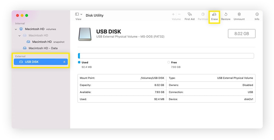 Erasing the data on your flash drive before encrypting it.