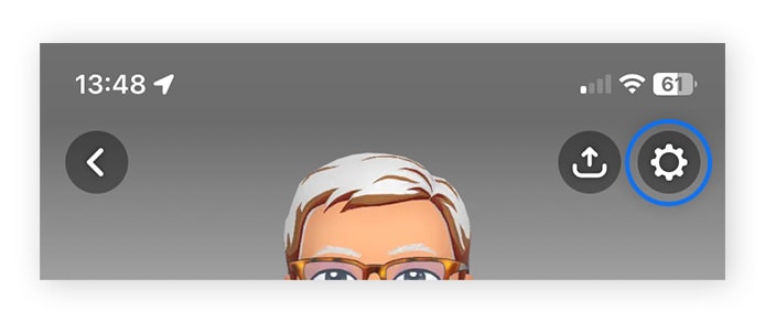 Tap the settings cog icon in the top right.