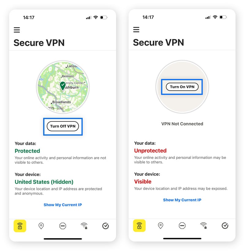 How to turn off Norton Secure VPN on iPhones.