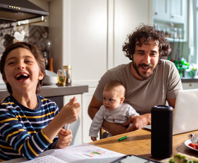 Family smiling.