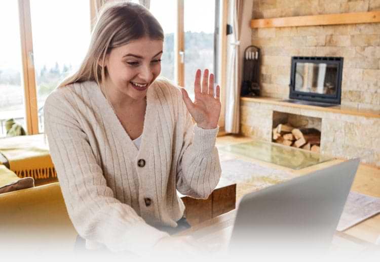 Young woman during a video chat.