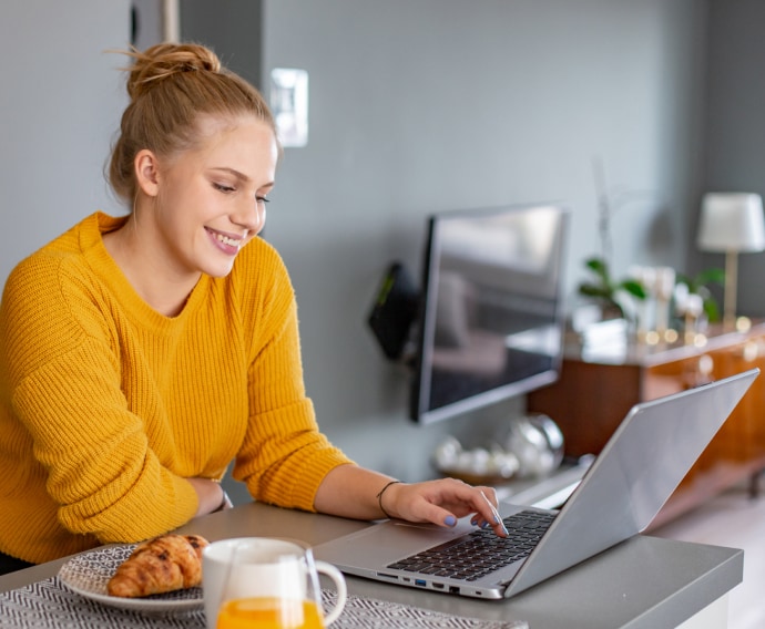 Young woman morning working